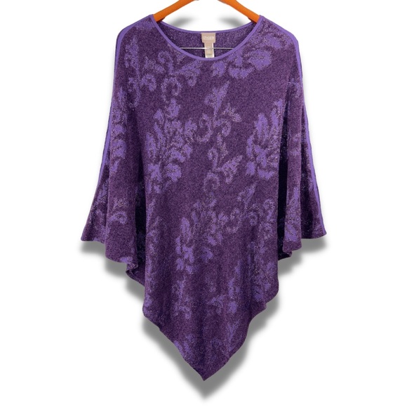 Chico's Sweaters Womens Poncho Chicos Size Lxlarge Purple Poshmark